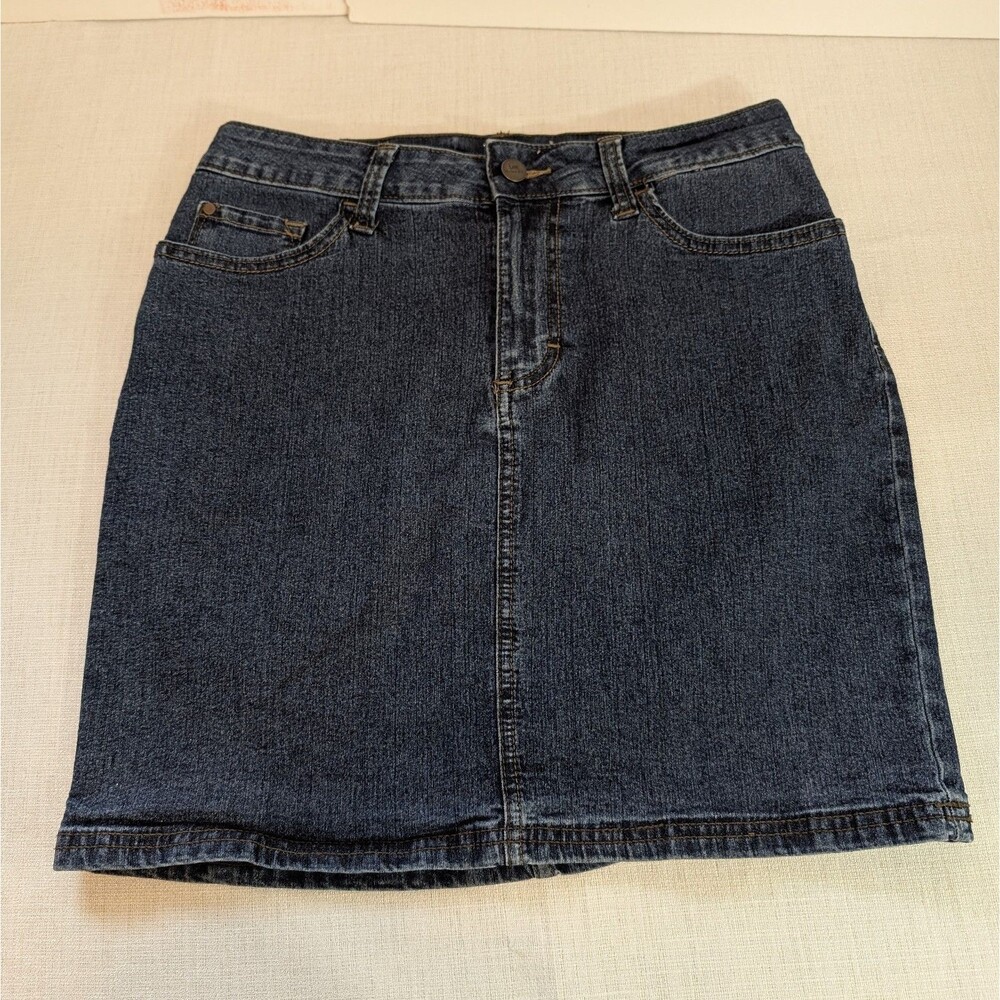 Lee Riders Denim Mid Rise Jean Mini Skirt Women's Size 8 Rockabilly Rodeo Hippie